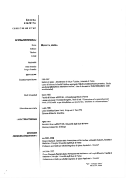 CV - Università degli Studi di Parma