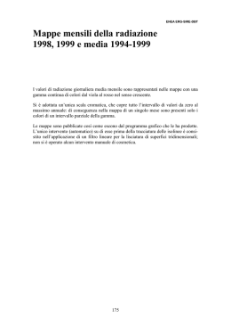 Mappe mensili della radiazione 1998, 1999 e media 1994-1999