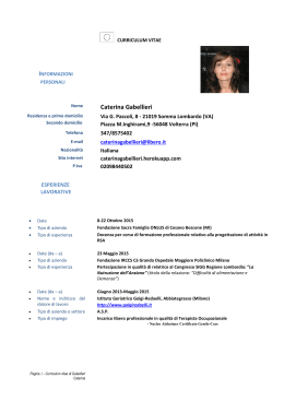 Scarica Curriculum PDF - Caterina Gabellieri