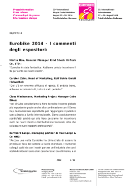 Eurobike 2014 - I commenti degli espositori: