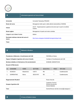 Scarica Scheda SUA - Universit&agrave; Telematica Pegaso