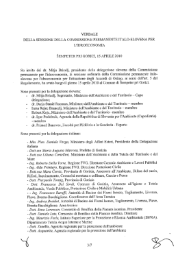VERBALE DELLA SESSIONE DELLA COMMISSIONE