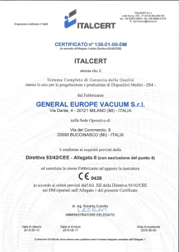ITALCERT S.r.l. viale Sarca, 336 - IT 20126 MILANO MI tel. +39