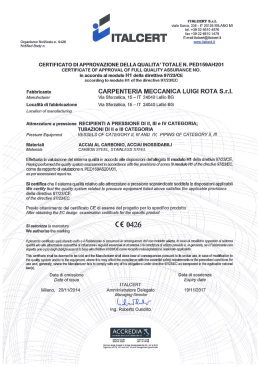 ITALCERT S.r.l. viale Sarca, 336 - IT 20126 MILANO MI tel. +39 02