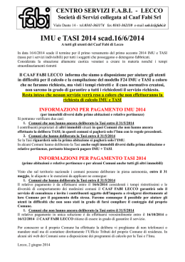 IMU e TASI 2014 scad.16/6/2014