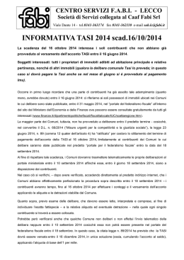INFORMATIVA TASI 2014 scad.16/10/2014