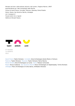 27 GIUGNO 12 AGOSTO 2015 Ascoli Piceno Teatro Romano