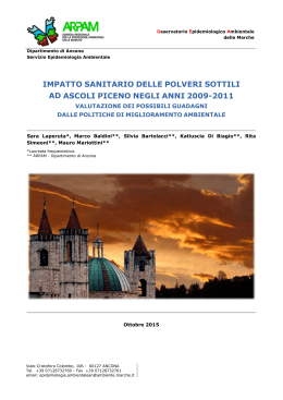 Impatto delle polveri sottili ad Ascoli Piceno negli anni 2009