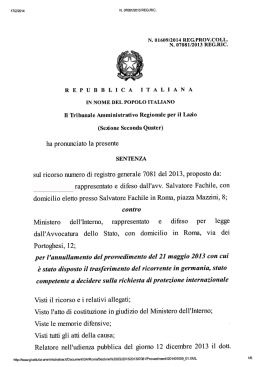 N. 07081/2013 REG.RIC.