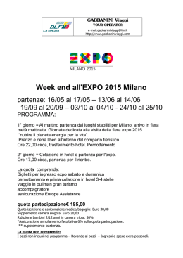 Week end all`EXPO 2015 Milano