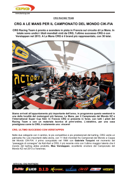 crg a le mans per il campionato del mondo cik-fia