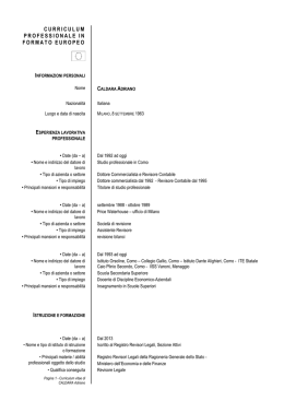Curriculum - Azienda Territoriale per i Servizi alla Persona