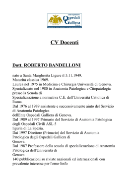 Curricula Docenti - Ospedali Galliera