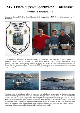 XIV Trofeo di pesca sportiva “A` Totanassa”