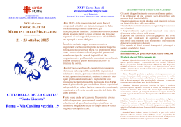 SIMM Caritas Roma XXIV Corso base di Medicina delle Migrazioni.