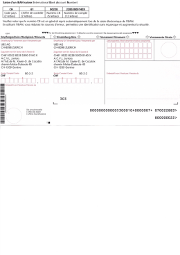 Saisie d`un IBAN suisse (International Bank Account Number)