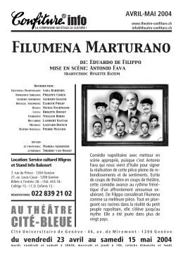 le dossier de FILUMENA MARTURANO () - Théâtre