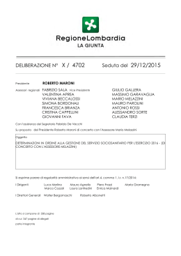 Regole 2016 - Deliberazione n. X/4702 del 29/12/2015