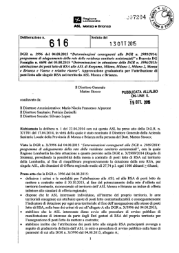 Deliberazione n. Seduta del DGR n. 3996 del 04.08.2015