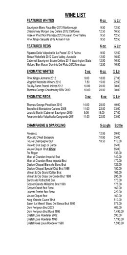 WINE LIST