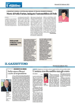 Marted&igrave; 03 Febbraio 2015 Marted&igrave; 03 Febbraio 2015
