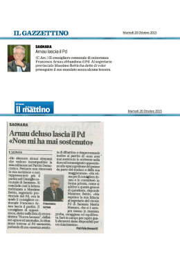 Marted&igrave; 20 Ottobre 2015 Marted&igrave; 20 Ottobre 2015