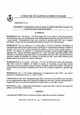 decreto n. 28/2012 - Comune di Sannicandro di Bari
