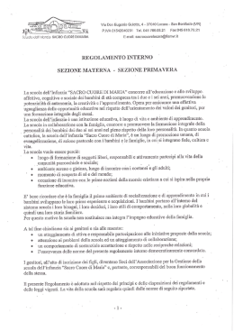 Regolamento interno bambini - Scuola dell`infanzia Sacro Cuore di