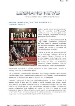 Aberrant, cavallo-atleta, "star" della Provaccia 2014 Legnano il 30