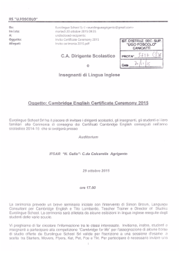 Oggetto: invito Certificate Ceremony 2015 IST D`ISTRUZ. SEC. SUP.