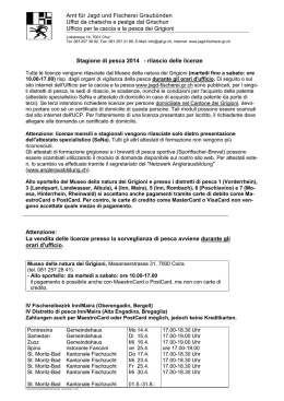 Stagione di pesca 2014 &ndash; rilascio delle licenze