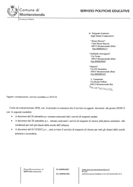 Servizio Politiche Educative - Istituto Comprensivo Monterotondo