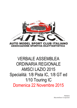 Verbale Assemblea Ordinaria Regionale AMSCI Lazio ed Umbria 1