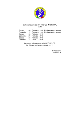 Calendario gare 2016 - Sci Club Università La Sapienza