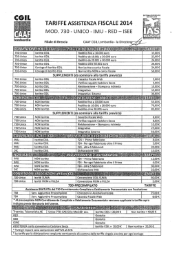tariffe assistenza fiscale 2014 , mod. 730 - unico - iiviu