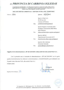 Determinazione n. 287 del 22.09.2015