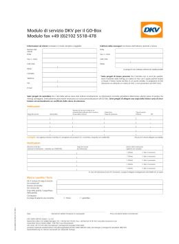 Modulo di servizio DKV per il GO-Box Modulo fax +49 (0)2102 5518