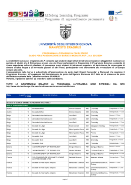 universit&agrave; degli studi di genova manifesto erasmus