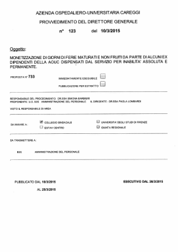 n&deg; 123 del 10/3/2015 - Azienda Ospedaliera Careggi