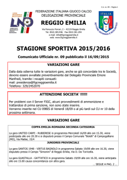 CU nr 09 - FIGC Reggio Emilia