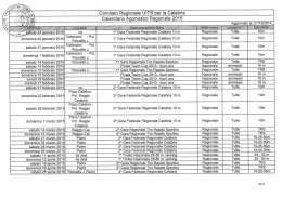 Il Calendario Agonistico Calabria 2015