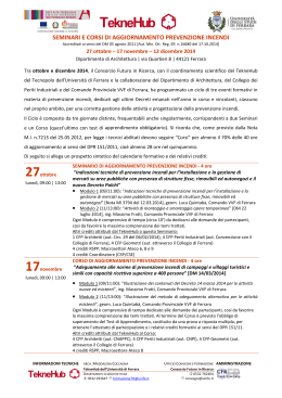 seminari e corsi di aggiornamento prevenzione incendi