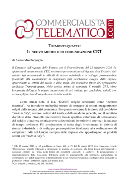 come compilare CRT Comm Tel