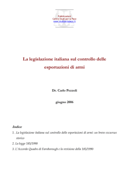 La legislazione italiana sul controllo delle