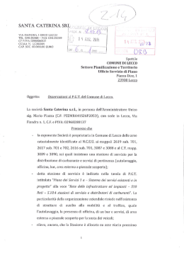 VIA PIANURA. i 23900 LECCO TEL. 0341.292418 f FAX