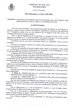 Determinazione n. 43 del 15/07/2014