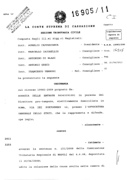 Sentenza n. 16905/2011 - ANNA Associazione Nazionale Notifiche