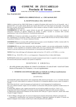 Ordinanze anno 2013 - Comune di Zuccarello (SV)