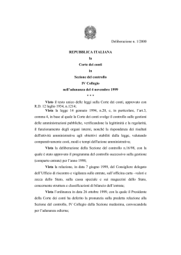 Sezione centrale di controllo sulla gestione delle