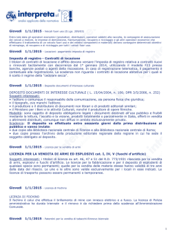 MESE DI Gennaio 2015